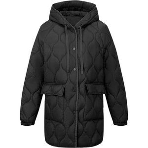 Women Quilted Jacket Hooded Spring Fall Winter Fashion, Loose lightweight Pack